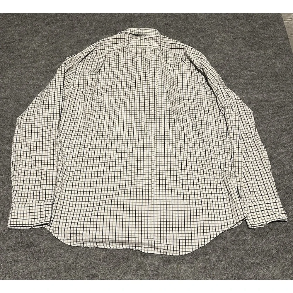 Polo Ralph Lauren Men's XL White Plaid Button Up Shirt Nylon Lightweight
